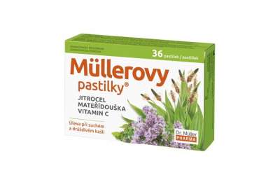 DR.MULLER PHARMA Müllerovy pastilky s jitrocelem a mateříd.36ks ZP